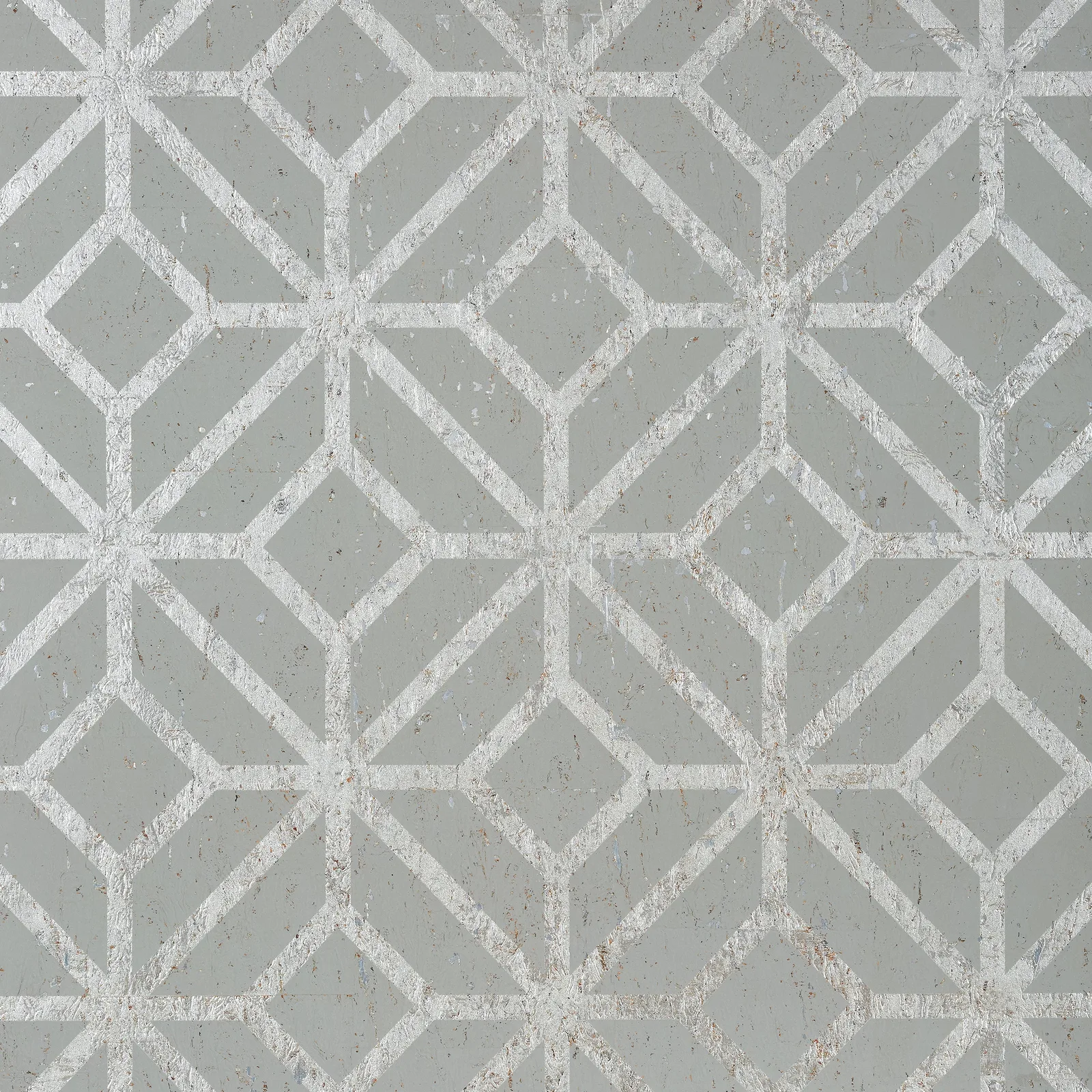 MAMORA TRELLIS CORK - Grey on Metallic Silver T10413