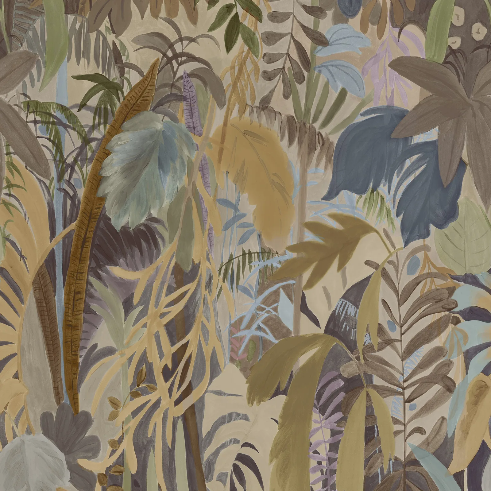 RAINFOREST MURAL - Neutral on Metallic. Фото 1 из 1