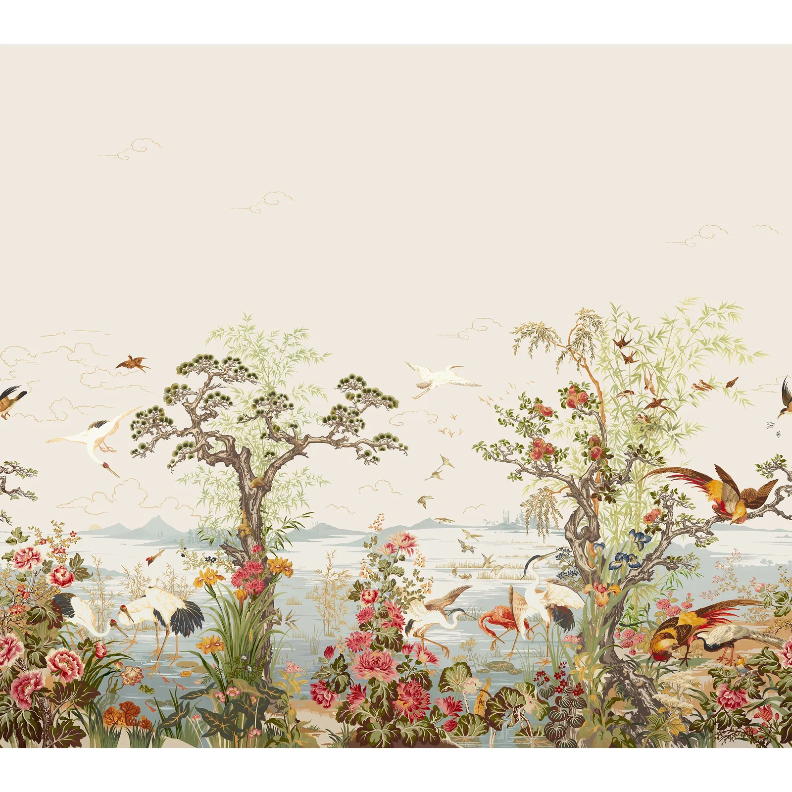 CRANE MURAL - Green and Rose. Фото 1 из 1
