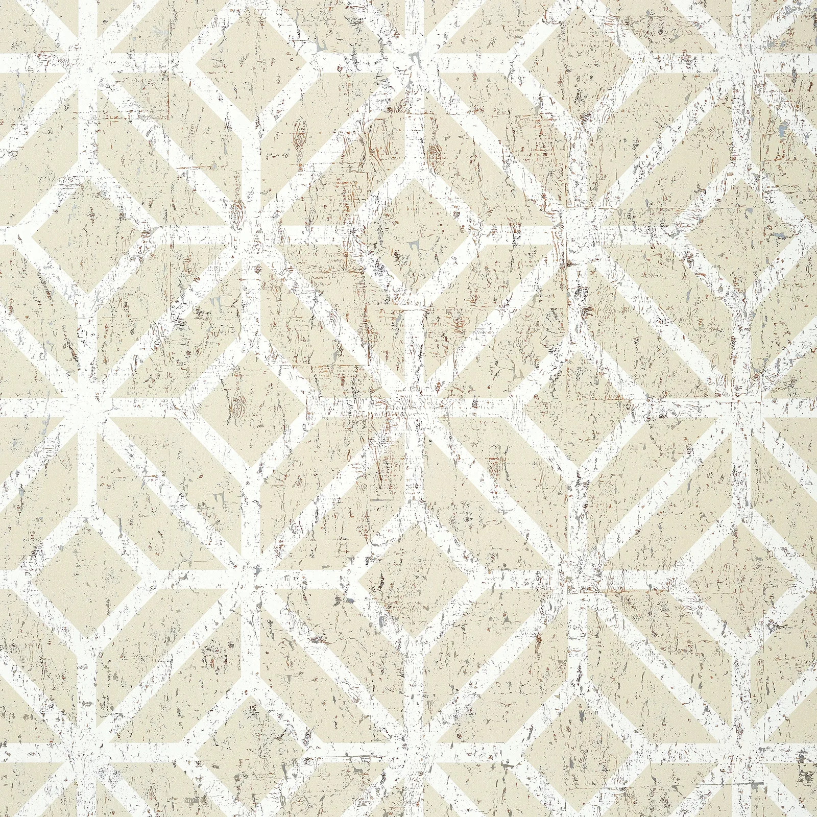 MAMORA TRELLIS CORK - Beige on White T10412