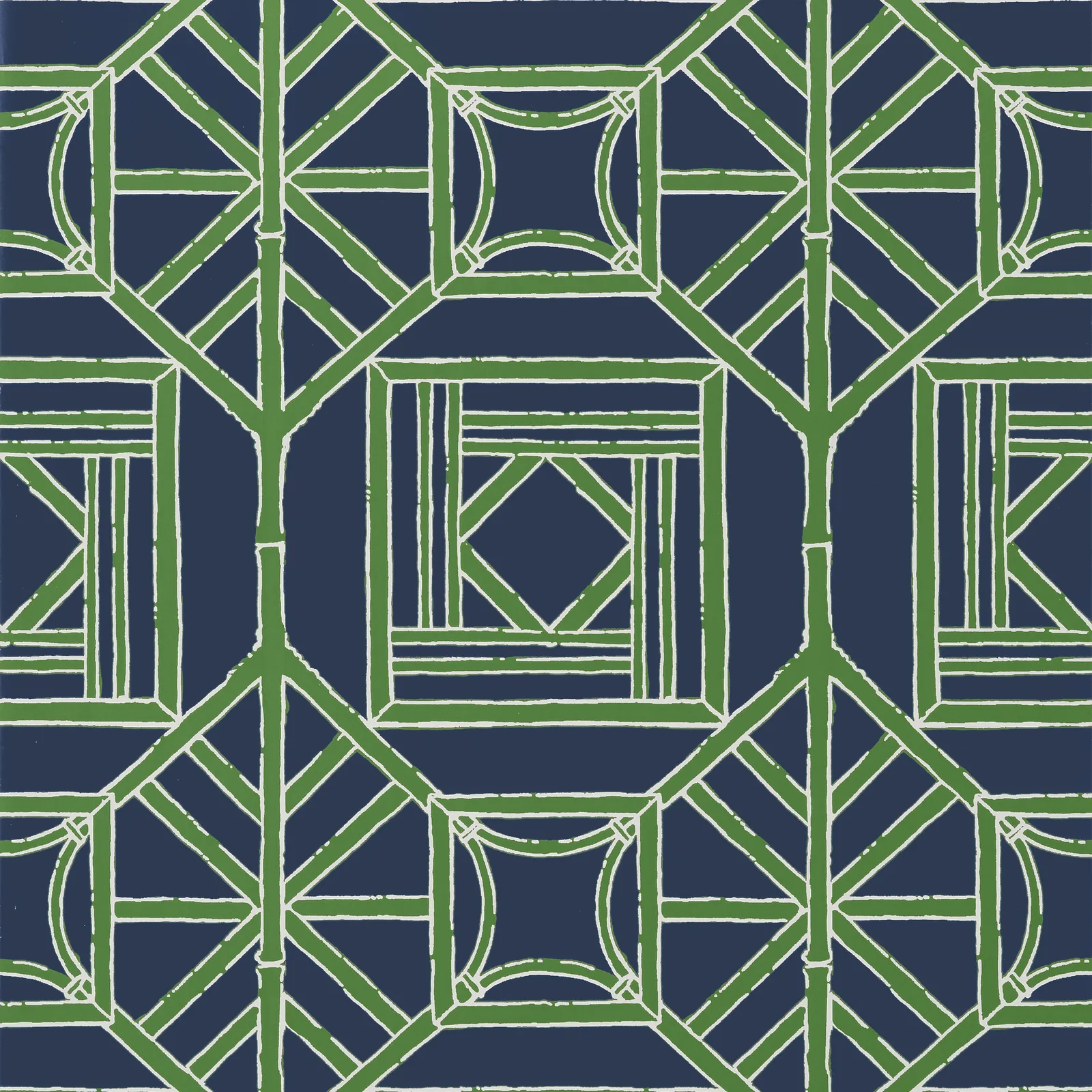 SHOJI PANEL - Navy and Green T75521