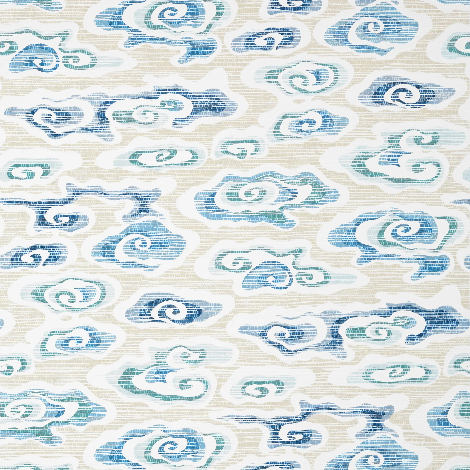 CLEAR CLOUDS - Beige and Blue T13318