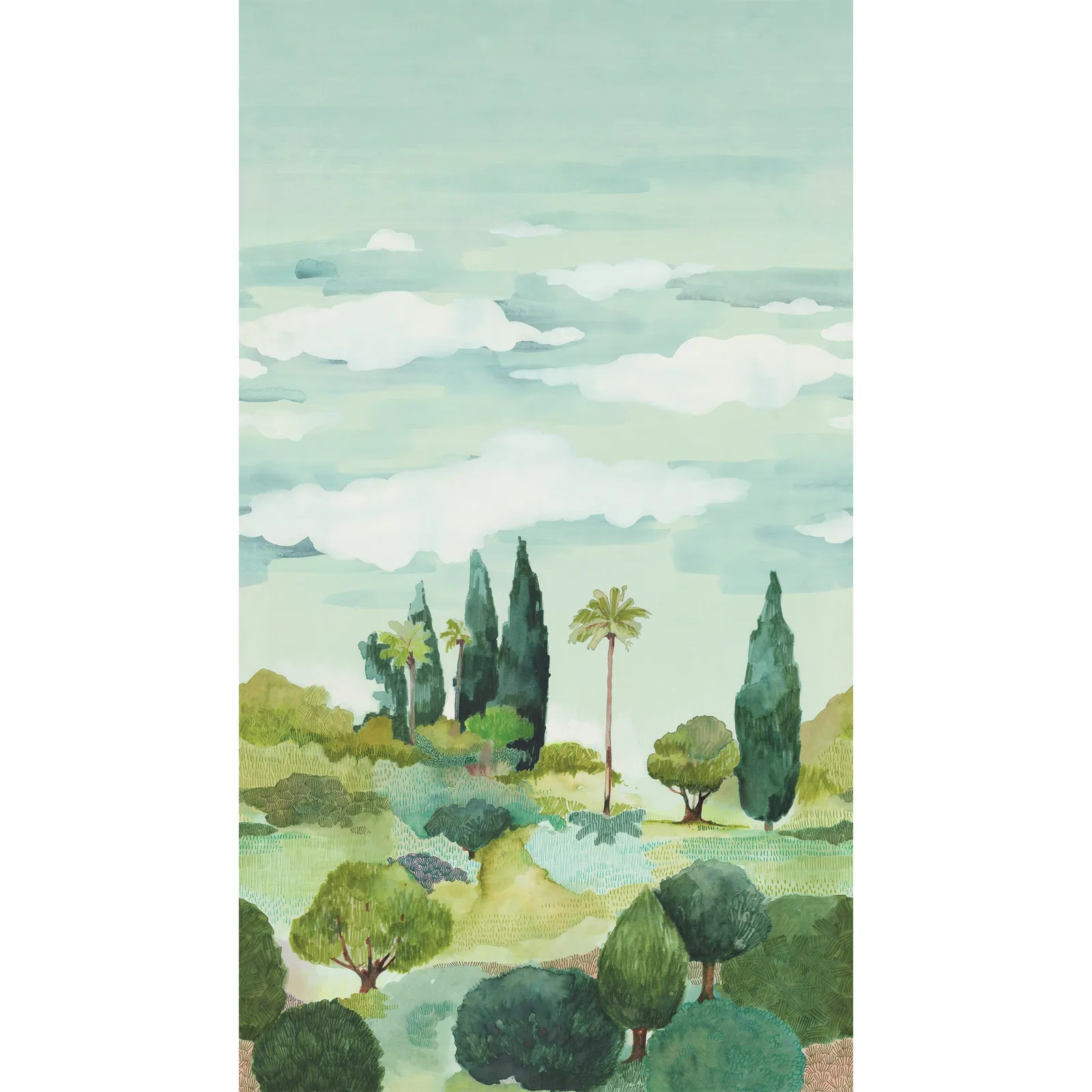 TAORMINA MURAL - Green and Turquoise. Фото 1 из 1