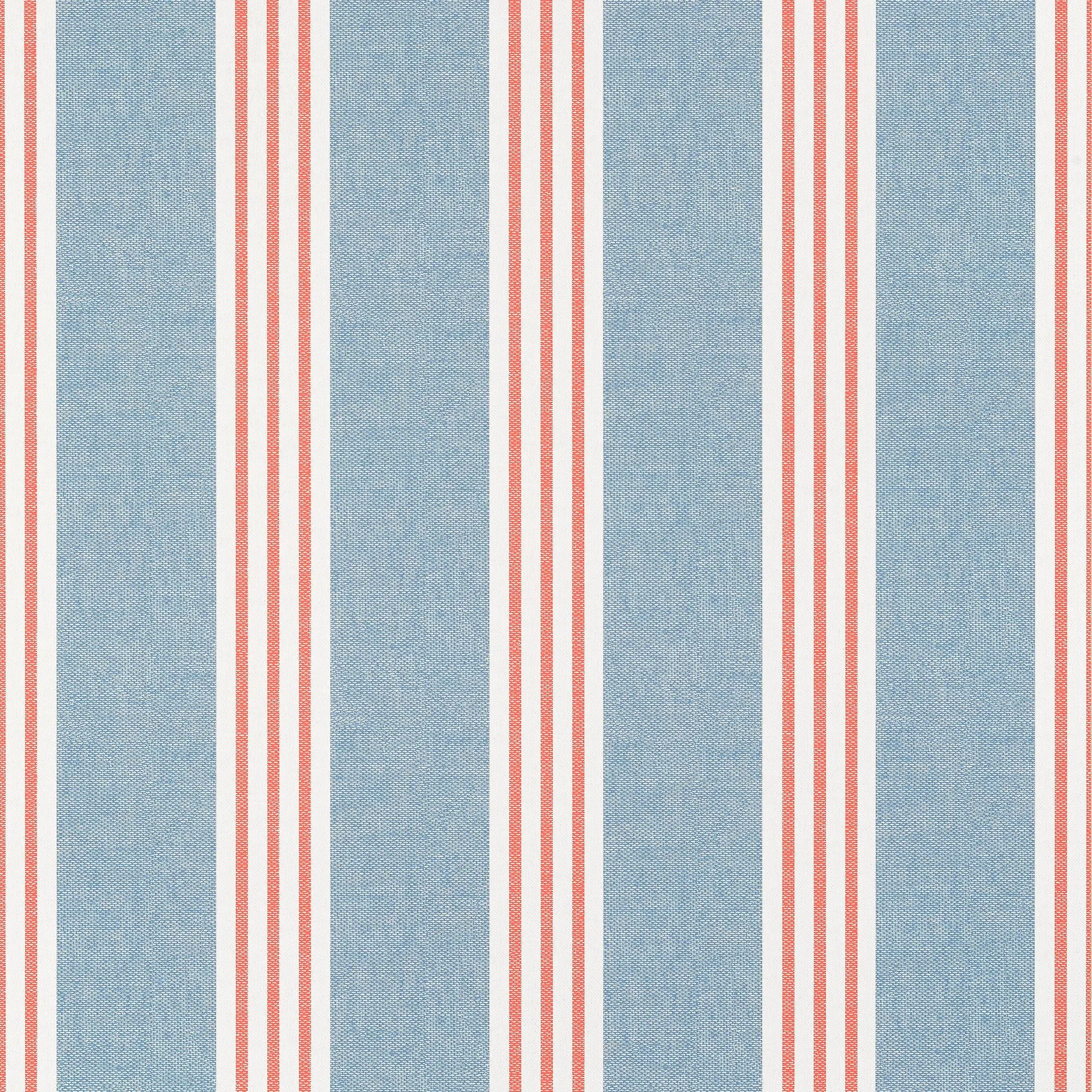 CANVAS STRIPE - Blue and Coral T13362