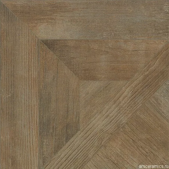 Напольная плитка Cavalli Rinascimento Intarsio Noce Nat Rett, 50x50, под дерево, коричневая, матовая