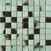 Мозаика Ceramica Grazia Listelli Mosaico  Opalino/Peltro, 30x30, моноколор, чёрная, глянцевая