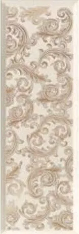 Декор Versace Solid Gold Barocco Cream, 20x60, метро/кабанчик, бежевый, глянцевый