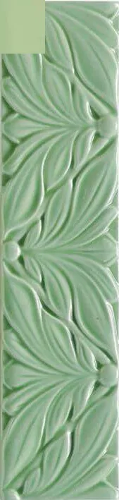 Декор Ceramica Grazia Listelli Cornice Alloro Laguna, 6.5x26, под обои, зелёный, глянцевый