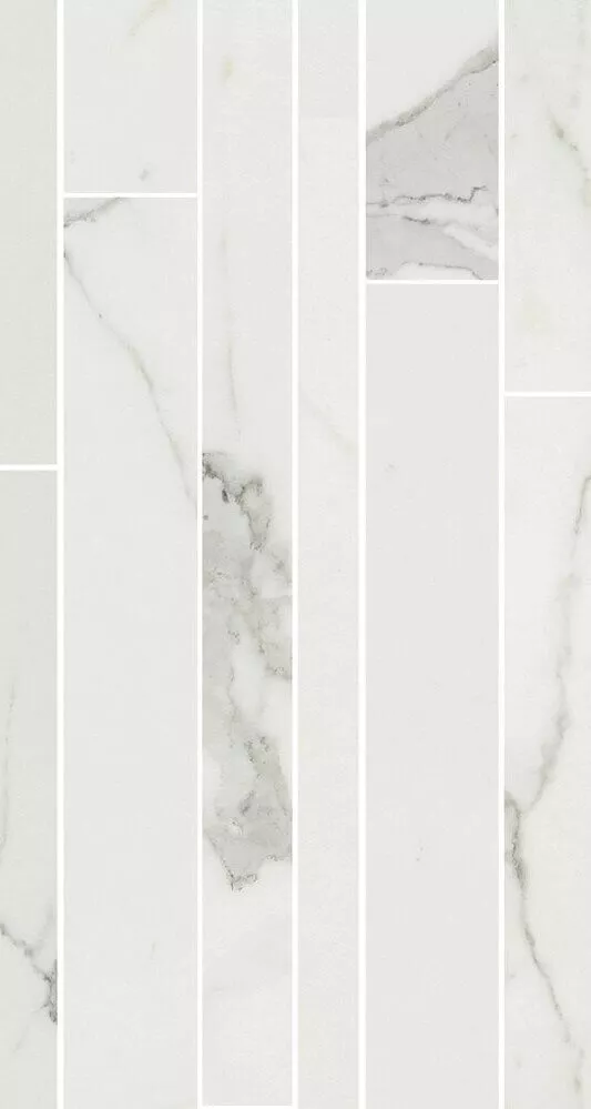 Декор Cerim Timeless Calac Mod.List.Sfal.  Nat, 21x40, под мрамор, белый, матовый