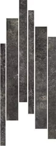Декор Artifact of Cerim Worked Charcoal List Sfal, 21x40, под камень, чёрный, матовый