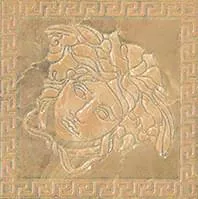 Вставка Versace Marble Toz.Medusa Oro Lev, 14.4x14.4, с рисунком, бежевая, полированная