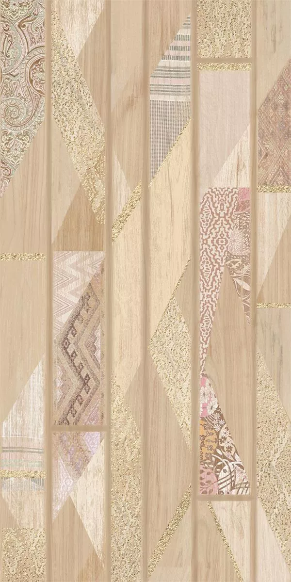 Декор Azori Rustic Vintage 2, 31.5x63, орнамент, бежевый, матовый