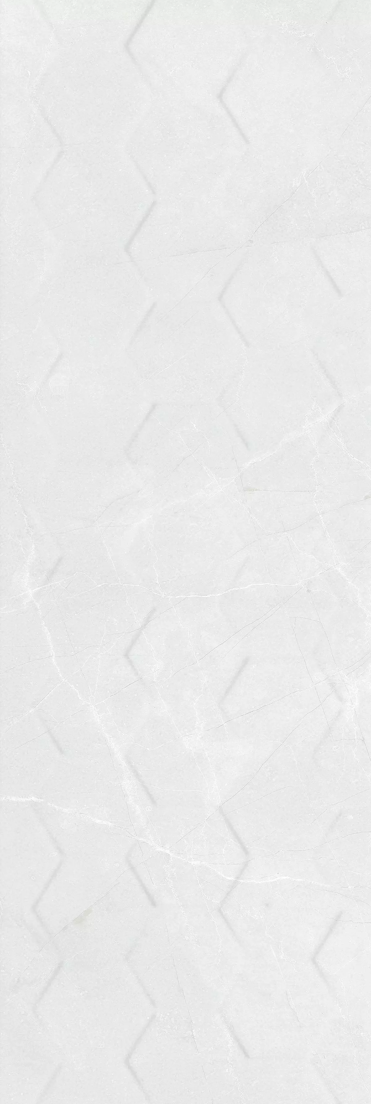 Настенная плитка Ceramika Konskie Braga White Hexagon Rett, 25x75, под камень, белая, фактурная