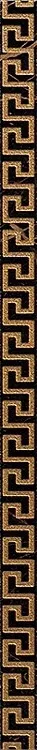 Бордюр Versace Marble List.Greca Nero Sab, 2.7x58.5, под обои, золотой, полированный