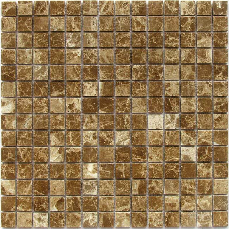 Мозаика Bonaparte Mosaics Madrid-20 (Pol), 30.5x30.5, под мрамор, коричневая, полированная