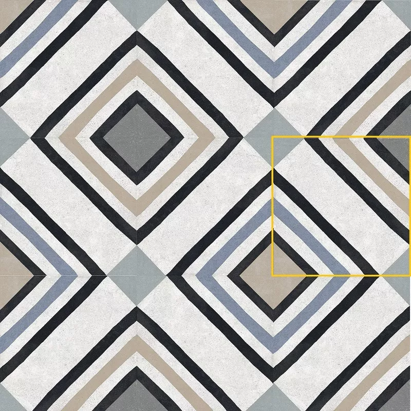 Керамогранит RHS-Rondine Swing 04 Blue, 20x20, геометрия, мультиколор, матовый