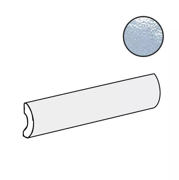 Бордюр Equipe Altea Pencil Bullnose Ash Blue, 3x20, под майолику, голубой, фактурный