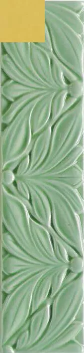 Декор Ceramica Grazia Listelli Cornice Alloro Oro, 6.5x26, под обои, жёлтый, глянцевый