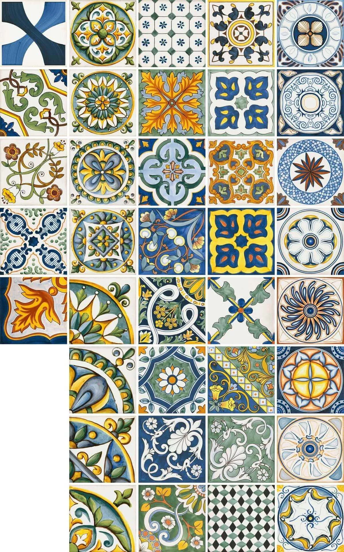 Керамогранит Sant'Agostino Vita Sole Mix Luc, 20x20, под майолику, мультиколор, полированный