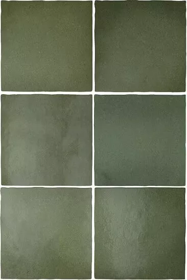 Настенная плитка Equipe Magma Malachite, 13.2x13.2, под майолику, зелёная, матовая