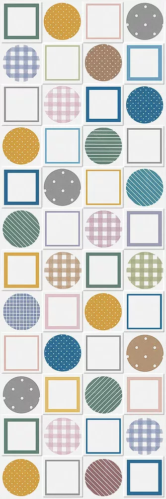 Декор Imola Ceramica Play PLAY226MIX, 20x60, геометрия, мультиколор, матовый