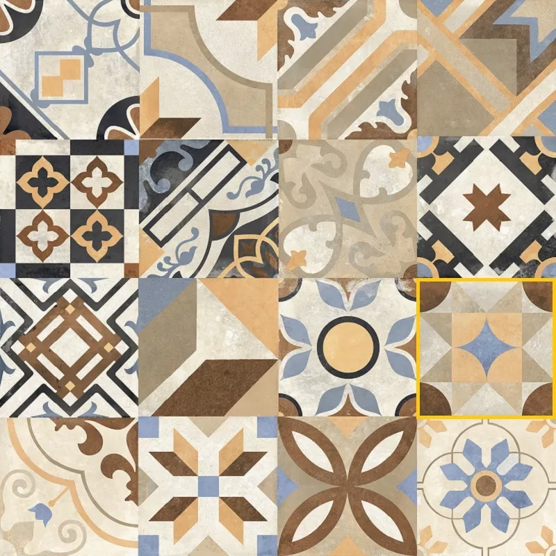 Керамогранит RHS-Rondine Swing Multicolor Mix Beige, 20x20, под бетон, мультиколор, матовый