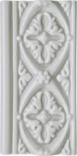 Бордюр Adex Neri Relieve Bizantino Silver Mist, 7.5x15, под обои, серый, глянцевый