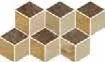 Мозаика Versace Marble Mos.T3-3D Mar-Oro-Bia, 17x29.1, под мозаику, мультиколор, матовая
