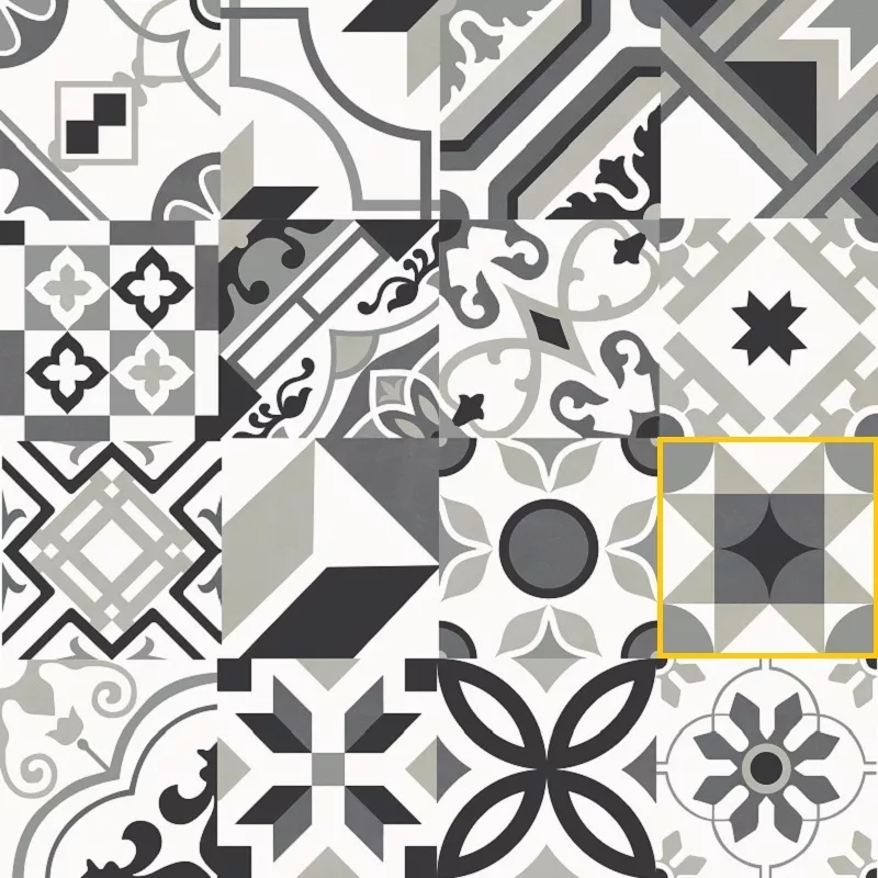 Керамогранит RHS-Rondine Swing Night and Day Carpet, 20x20, пэчворк, мультиколор, матовый