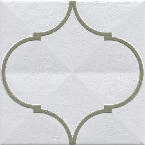 Настенная плитка Vives Etnia Oromo Musgo, 20x20, геометрия, белая, глянцевая