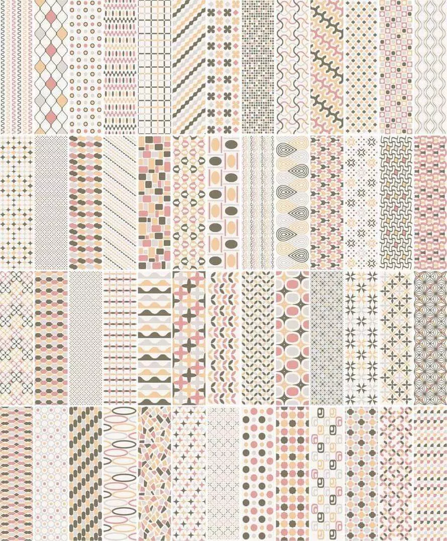 Настенная плитка Sant'Agostino Decorline Patternbrick Multi Warm, 7.3x30, пэчворк, мультиколор, полированная