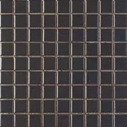 Мозаика Ceramica Grazia Listelli Mosaico  Peltro, 30x30, моноколор, чёрная, глянцевая