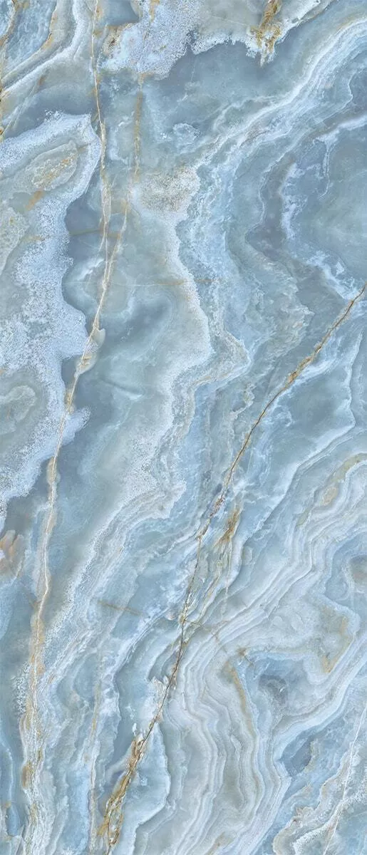 Керамогранит Ava Onice Iride Cobalto Lapp Rett, 120x280, под оникс, голубой, полированный