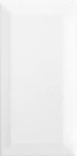 Настенная плитка Adex Neri Biselado PB Blanco Z, 10x20, метро/кабанчик, белая, глянцевая