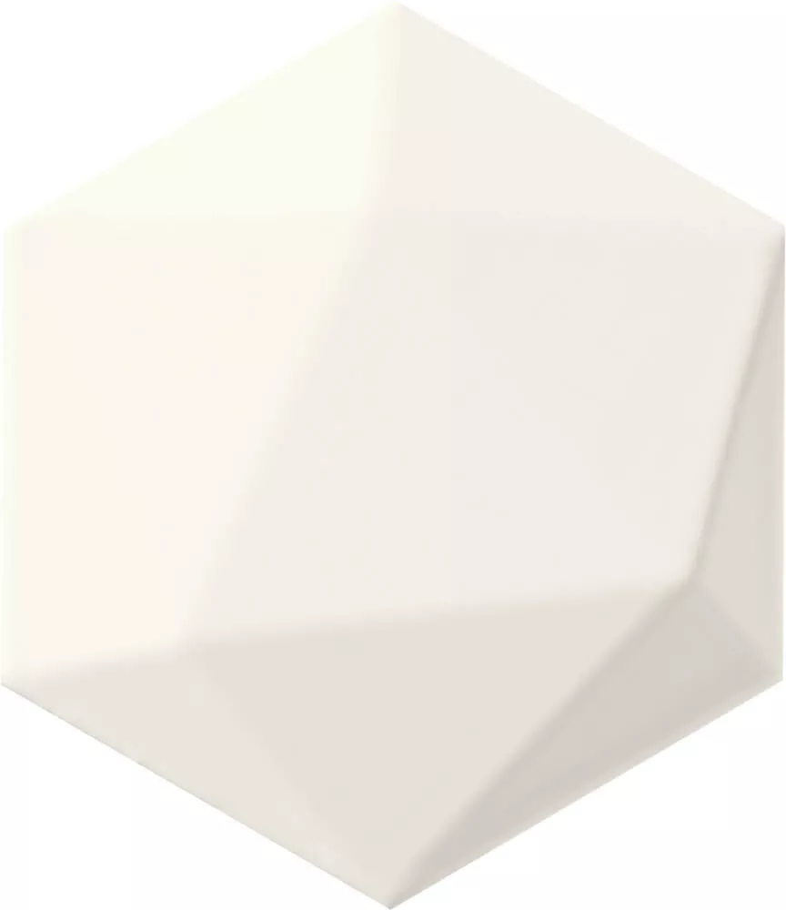 Настенная плитка Tubadzin Origami White hex, 11x12.5, моноколор, белая, матовая