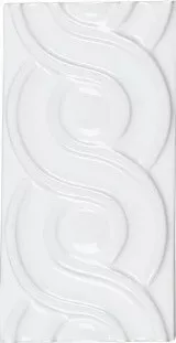 Бордюр Adex Neri Relieve Clasico Blanco Z, 7.5x15, под обои, белый, глянцевый