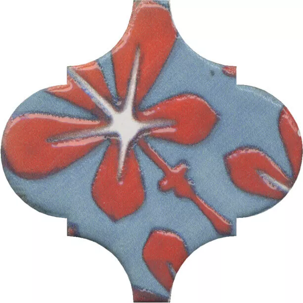 Декор Kerama Marazzi Арабески Майолика Орнамент OS\A32\65000, 6.5x6.5, под майолику, синий, глянцевый