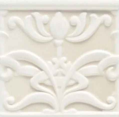 Декор Ceramica Grazia Essenze Liberty Bianco Ice, 13x13, орнамент, белый, глянцевый