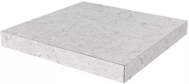 Ступень угловая Kerama Marazzi Терраццо Серый светлый SG632400R\GCA, 33x33, имитация терраццо, бежевая, матовая