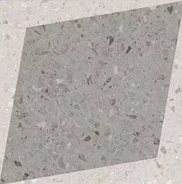 Декор Wow Color Drops Grey Nat.Drops Rhombus, 18.5x18.5, имитация терраццо, серый, матовый