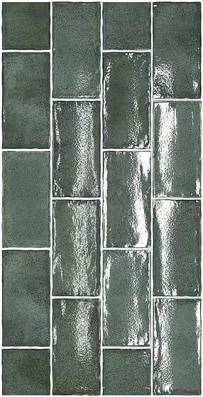 Настенная плитка Equipe Altea Pine Green, 7.5x15, под майолику, зелёная, глянцевая