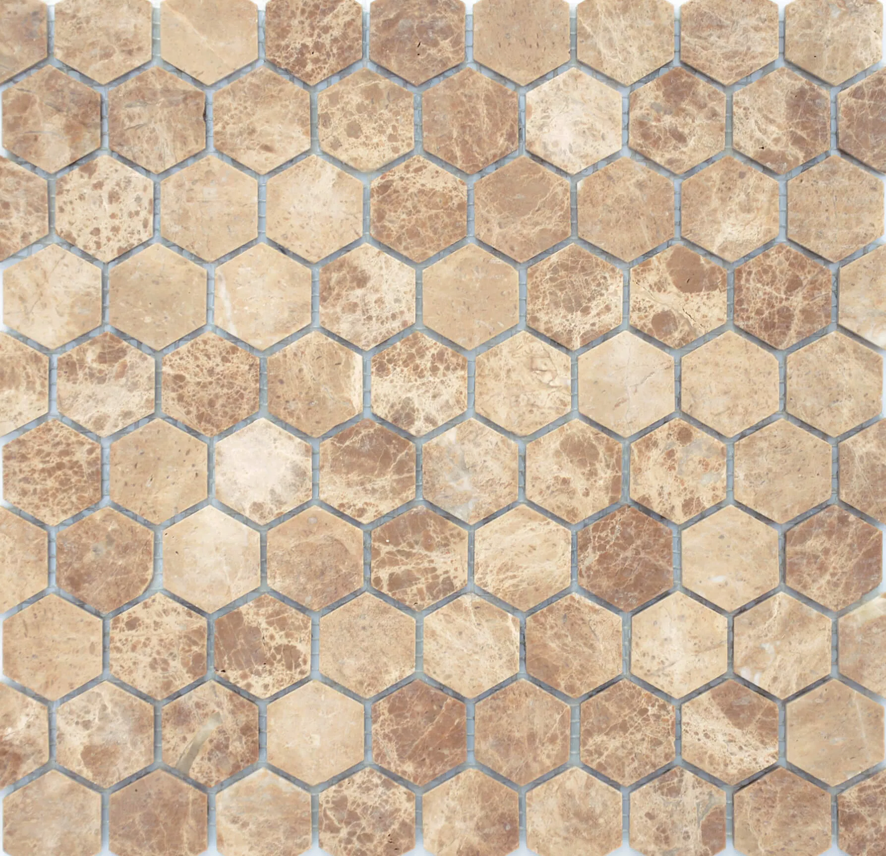 Мозаика LeeDo Pietrine Hexagonal Emperador Light Mat Hex, 28.5x30.5, под мрамор, бежевая, матовая