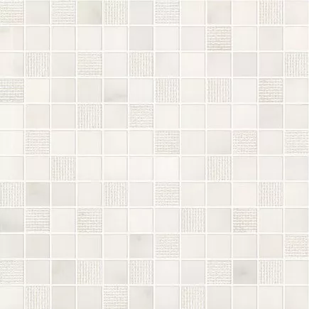 Мозаика Supergres Selection Mosaico Statuario, 30x30, геометрия, белая, глянцевая