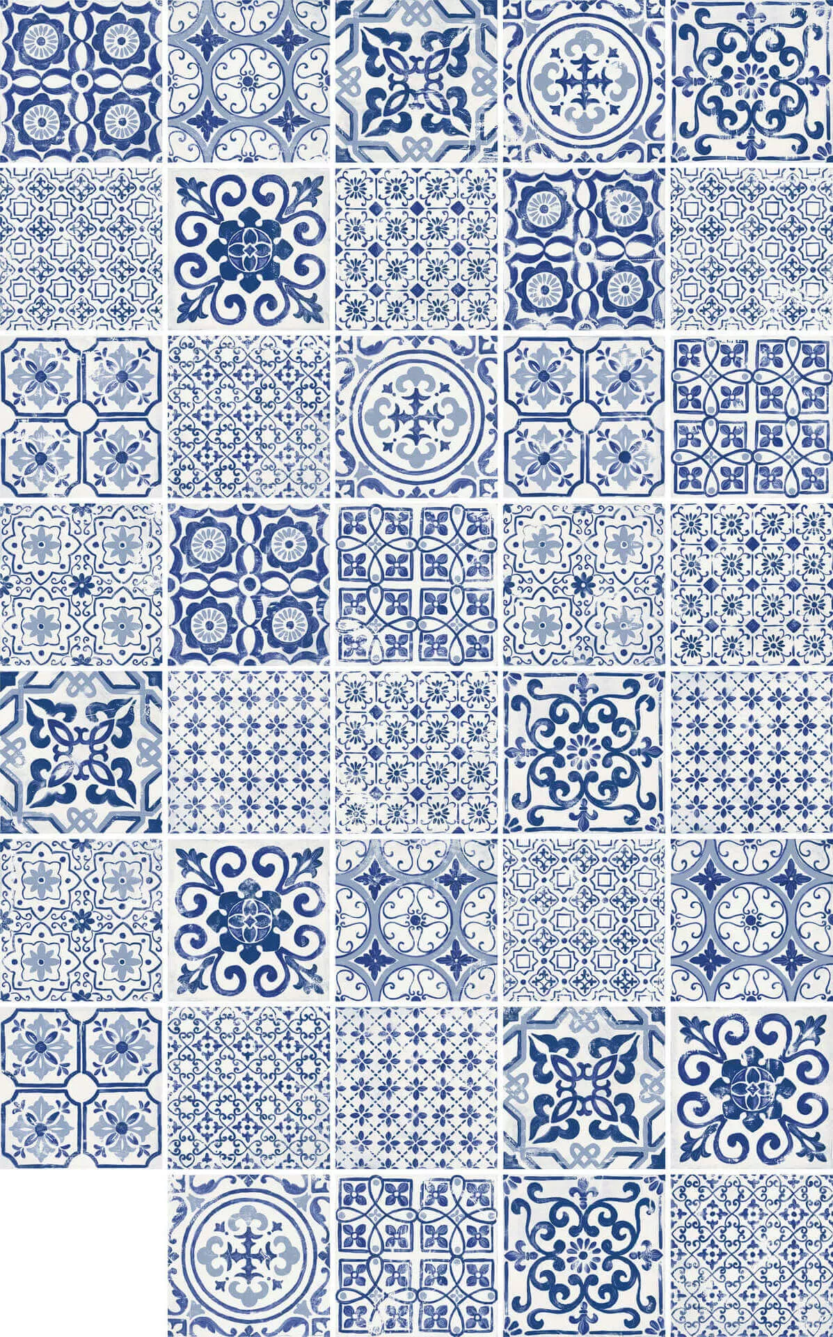 Керамогранит Sant'Agostino Vita Mare Mix Mat, 20x20, под майолику, белый, матовый