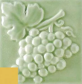 Декор Ceramica Grazia Listelli Uva Oro, 6.5x6.5, кухонная тематика, жёлтый, глянцевый