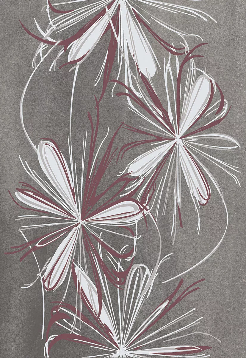 Декор Azori Sonnet Grey Flower, 20.1x50.5, под бетон, серый, матово-глянцевый