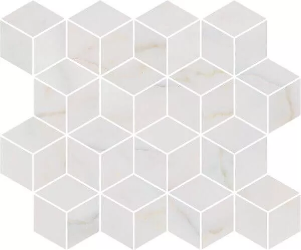 Мозаика Kerama Marazzi Греппи Белый, 37.5x45, под мрамор, белая, глянцевая