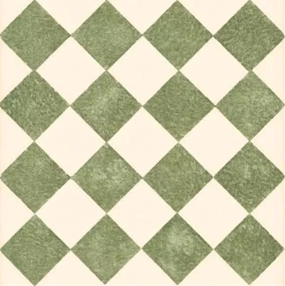 Керамогранит Bardelli Queen 6C, 40x40, геометрия, зелёный, матовый