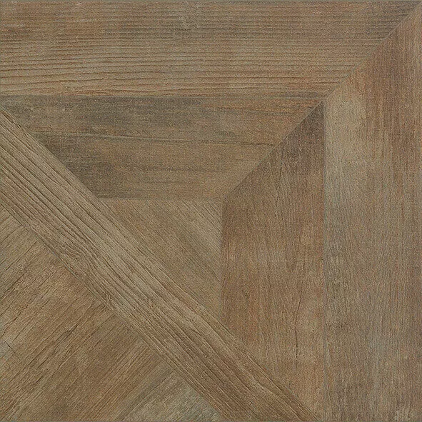 Напольная плитка Cavalli Rinascimento Intarsio Noce Nat Rett Firma, 50x50, под дерево, коричневая, матовая