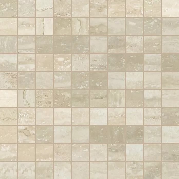 Мозаика Cerim Timeless Travertino  Mosaico  Luc, 30x30, под мрамор, бежевая, глянцевая